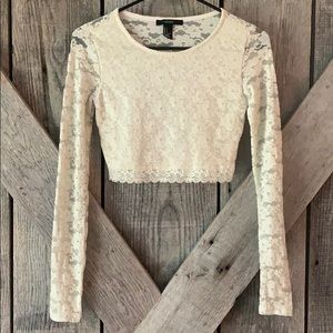 White lace crop
